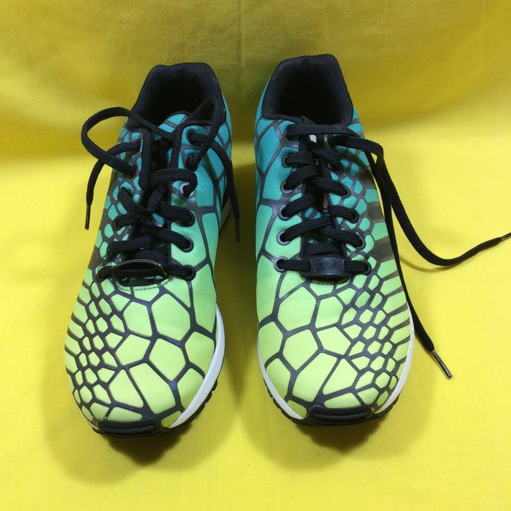 adidas Women’s originals zGS ZX Flux Black and Teal Athletic Sneakers SZ 5.5